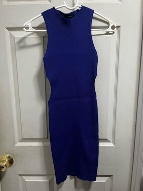 New Look Sleeveless Cobalt Ribbed Midi Dress